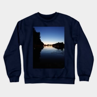 romantic night at a lake Crewneck Sweatshirt